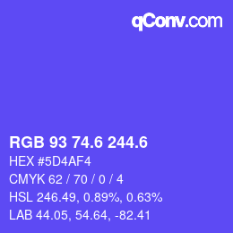 カラーコード: RGB 93 74.6 244.6 | qconv.com
