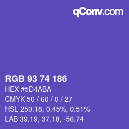 Farbcode: RGB 93 74 186 | qconv.com