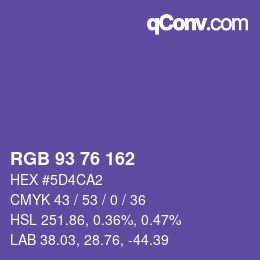 Color code: RGB 93 76 162 | qconv.com