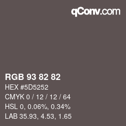 カラーコード: RGB 93 82 82 | qconv.com