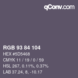 Farbcode: RGB 93 84 104 | qconv.com