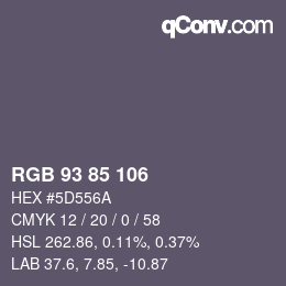 Farbcode: RGB 93 85 106 | qconv.com