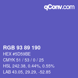 Farbcode: RGB 93 89 190 | qconv.com