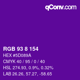 Color code: RGB 93 8 154 | qconv.com