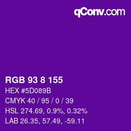 Color code: RGB 93 8 155 | qconv.com