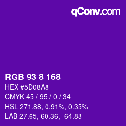 Color code: RGB 93 8 168 | qconv.com