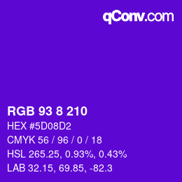 Color code: RGB 93 8 210 | qconv.com