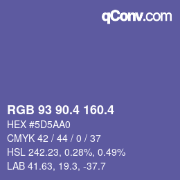 カラーコード: RGB 93 90.4 160.4 | qconv.com