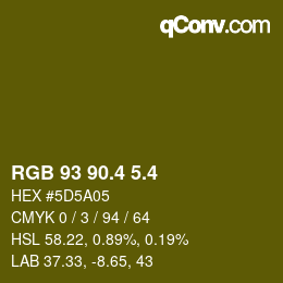 カラーコード: RGB 93 90.4 5.4 | qconv.com