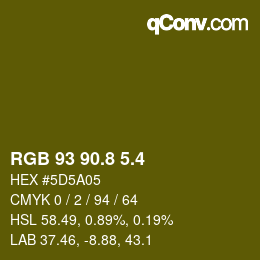 カラーコード: RGB 93 90.8 5.4 | qconv.com