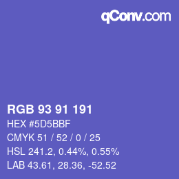 Color code: RGB 93 91 191 | qconv.com
