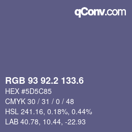 カラーコード: RGB 93 92.2 133.6 | qconv.com