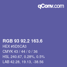 カラーコード: RGB 93 92.2 163.6 | qconv.com