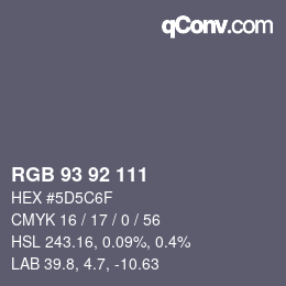 カラーコード: RGB 93 92 111 | qconv.com