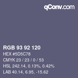 カラーコード: RGB 93 92 120 | qconv.com