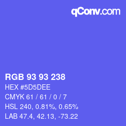 Color code: RGB 93 93 238 | qconv.com