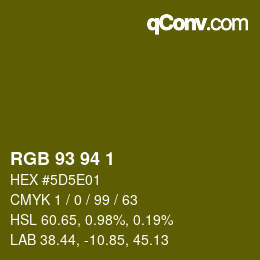 Código de color: RGB 93 94 1 | qconv.com