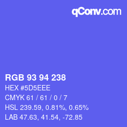 Color code: RGB 93 94 238 | qconv.com