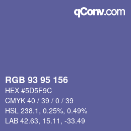 カラーコード: RGB 93 95 156 | qconv.com