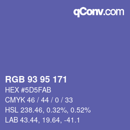 Color code: RGB 93 95 171 | qconv.com