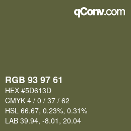Farbcode: RGB 93 97 61 | qconv.com