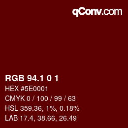 カラーコード: RGB 94.1 0 1 | qconv.com