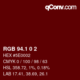 カラーコード: RGB 94.1 0 2 | qconv.com