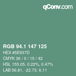 Color code: RGB 94.1 147 125 | qconv.com
