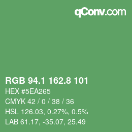 カラーコード: RGB 94.1 162.8 101 | qconv.com