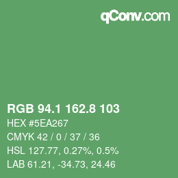 カラーコード: RGB 94.1 162.8 103 | qconv.com