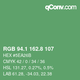 カラーコード: RGB 94.1 162.8 107 | qconv.com