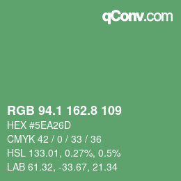 カラーコード: RGB 94.1 162.8 109 | qconv.com