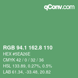 カラーコード: RGB 94.1 162.8 110 | qconv.com
