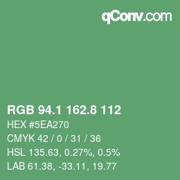 カラーコード: RGB 94.1 162.8 112 | qconv.com
