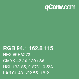Color code: RGB 94.1 162.8 115 | qconv.com