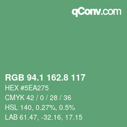 カラーコード: RGB 94.1 162.8 117 | qconv.com