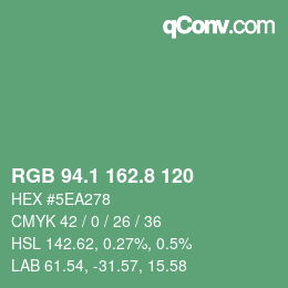 Color code: RGB 94.1 162.8 120 | qconv.com
