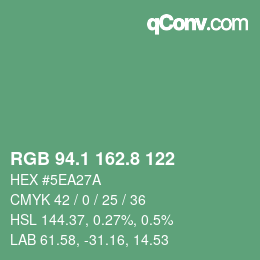 カラーコード: RGB 94.1 162.8 122 | qconv.com