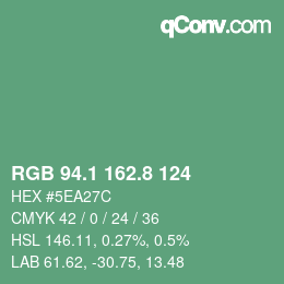 カラーコード: RGB 94.1 162.8 124 | qconv.com