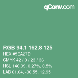 Color code: RGB 94.1 162.8 125 | qconv.com