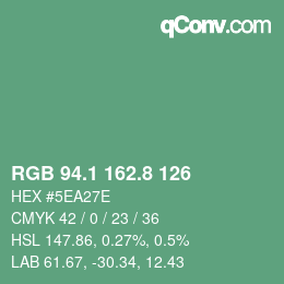 カラーコード: RGB 94.1 162.8 126 | qconv.com