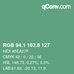 カラーコード: RGB 94.1 162.8 127 | qconv.com