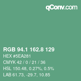 Color code: RGB 94.1 162.8 129 | qconv.com