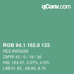 カラーコード: RGB 94.1 162.8 133 | qconv.com
