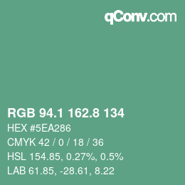 Farbcode: RGB 94.1 162.8 134 | qconv.com