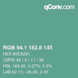 カラーコード: RGB 94.1 162.8 145 | qconv.com