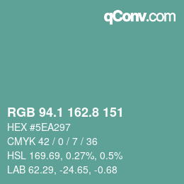 カラーコード: RGB 94.1 162.8 151 | qconv.com