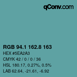 Código de color: RGB 94.1 162.8 163 | qconv.com
