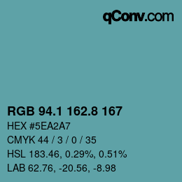 Color code: RGB 94.1 162.8 167 | qconv.com