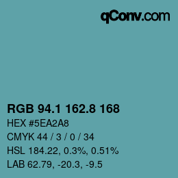 Farbcode: RGB 94.1 162.8 168 | qconv.com